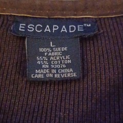 ESCAPADE Brown Suede Button Front Jacket With Embroidery. Size L