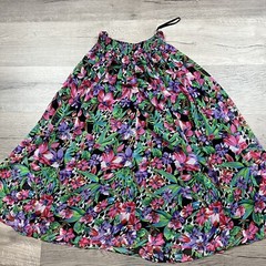 NEW Vinatge Diane Freis Floral Sequin Pleaded Colorful Midi Skirt