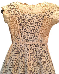 Antique 1940s ‘Quaker Lady’ Early American Ivory White Lace Dress