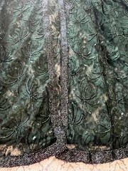 Vintage Brilliante by J.A. Emerald Green Beaded Lace Evening Jacket Sz 2X Formal