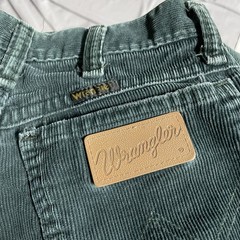 Vintage 60s 70s Wrangler Boot Cut Green Corduroy Pants Sz 26×30 Womens USA Made
