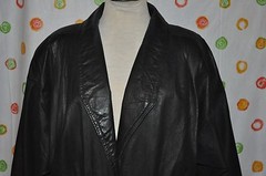 COMINT vintage Black SOFT LEATHER WOMEN’S M CAR coat retro ARGENTINA SHARP !