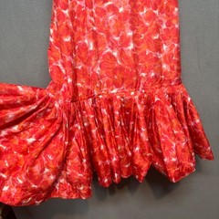 Vtg Handmade Suzy Perette Advance 7942 Floral Ruffle Hem Party Dress Pink