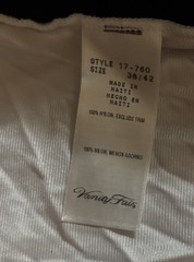 White Camisole Sz 36/42 By Vanity Fair