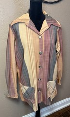 Vintage 60s/70s “Marcia Brady” Button Front Top W/ Wide Collar. Sz 38 Per Tag
