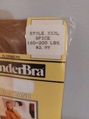 Vintage Pantyhose Best Wonderbra Color Spice Size XXXL 160/200