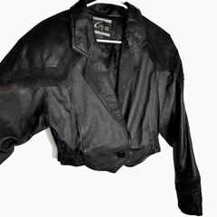 Leather Jacket Global Identity G-III Embossed Suede Accents Shoulder Pads