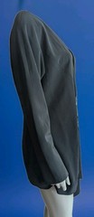 Vintage 80s D’ore Black Draped Jacket w/Rhinestone Accent Draped Fold 16