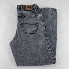Vintage Lee Grey Acid Wash High Waisted Relaxed Fit Jeans Made in USA 32×30 11