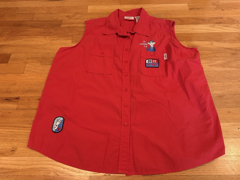 Vintage Woman’s Maxine “Be Reasonable” Red Work Vest 22W/24W