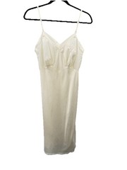 Vintage FISCHER Ivory Full Slip Size 34 Short Silk Blend Lace Lingerie