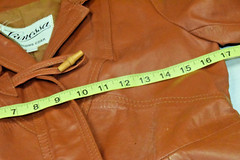 Vintage Leather Coat Vanessa Size 9/10 70s Glossy Cinnamon Brown Made Argentina