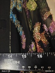 VTG USA Beautiful Multi Color Party Blouse Shiny Sheer Embroidery Size 11/12