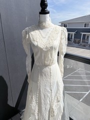 Vtg 70’s Country Elegance California Size 10 Wedding Dress Ivory Lace