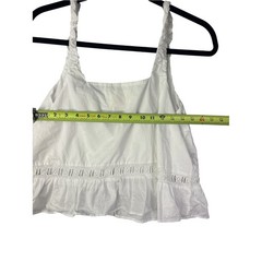 Djerf Avenue White Eyelet Button-Front Camisole