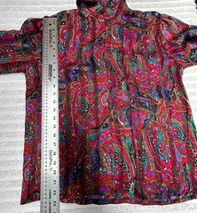Vintage Nicola Women’s Multicolor Paisley Print Blouse Top Size 10 Long Sleeve