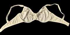 OLGA Cream Shiny Sheer Lace Nylon Bra Womens 36D