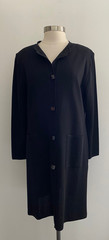 Vintage Exclusively Misook Black Ribbed Duster Cardigan Sweater sz Medium