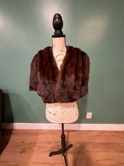 Vintage Feller’s Harrisburg New York Brown Mink Fur Stole Shawl