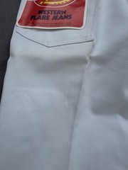 Vintage 1970s DICKIES WESTERN FLARE JEANS Womens 28X29 White