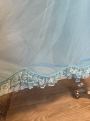 Eye Ful by the Flaums Vintage Nylon Chiffon Robe Turquoise sz S Lingerie Lace S
