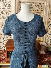 Vintage 1990s Rose All That Jazz Ruched Layered Navy Monochrome Mini Dress