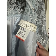 Vintage Gunne Sax Jessica McClintock Light Blue Lace Satin Prom Dress Size 7