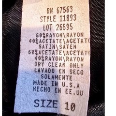 Vintage 90s SL Fashions Little Black Dress Size 10 Satin Back Sheath USA 18×36