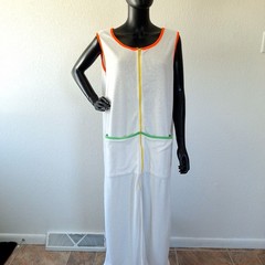 Vintage Avon Style 1X Terry Cloth Zip Front Housecoat Pool Cover-Up c. 1980s