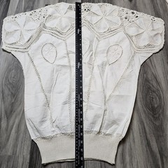 VTG NOS Hand Made BANDO Crochet Lace 100% Cotton Linen Tunic Large Women’s Top