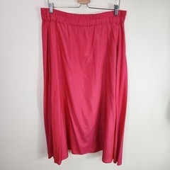 Vintage 80’s Perry Ellis Portfolio Women 100% Silk Red Maxi Skirt Size 8 NOS