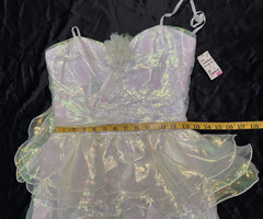 Roberta 90s Y2K Fairy Iridescent‎ Organza Gown NWT Prom Formal White Wedding 7/8