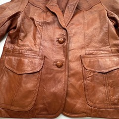 Vintage Tony Lama USA Womens Leather Jacket Western Brown Sz- 13/14