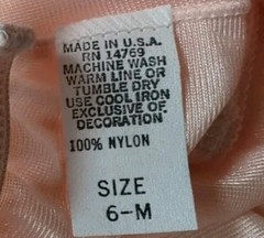 NOS Vintage Satin Nylon Granny Panties sz 6 Peach Embroidered Flowers Bird USA