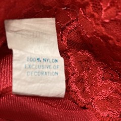 Vintage Red Nightgown Glossy Satin Sz M Long Lacey Spaghetti Straps 100% Nylon