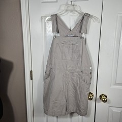 Honors Vintage 90s Tan Bib Overall Shorts L 100% Cotton Khaki Retro Streetwear