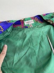 NWT Vtg 80s Papell Petites 100% Silk Jacket Nordstrom New Colorful Chain Print