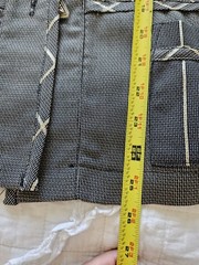 Vtg Saint Germain Paris Gray Striped Windowpane Check Tunic Pant Set S