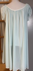 Vtg 90s Eve Stillman Nightgown Dress Sz M Blue Sheer Floral Lace Trim Classic