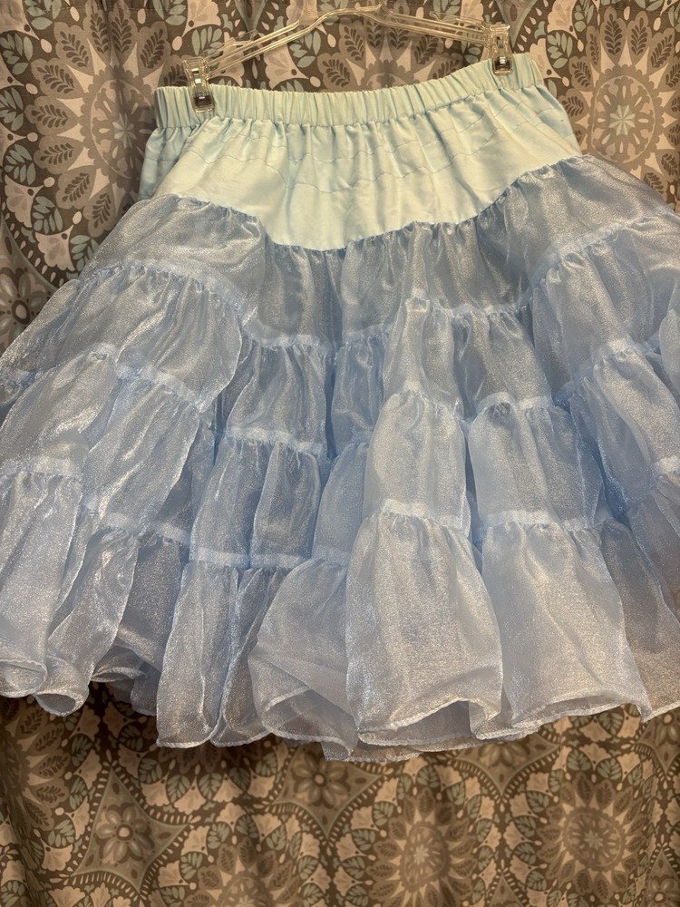 Women’s Blue Tulle Square Dance Petticoat Crinoline Underskirt 65 Yds