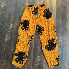 VINTAGE ETHNIC OPTIONS BOHEMIAN STYLE PANTS “ONE SIZE” 100% RAYON BOTTOMS ORANGE