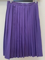 GUCCI Vintage 80s Silk Pleated Skirt Monogrammed Lining Made In Italy Size 42