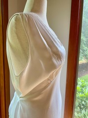 1930s Bridal Nightgown | Embroidered Bias Cut Boudoir Gown | Ivory 30DI