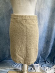 VTG 90s I.B. Diffusion Knit Skirt Medium Beige Cream Silk Blend Angora Lambswool