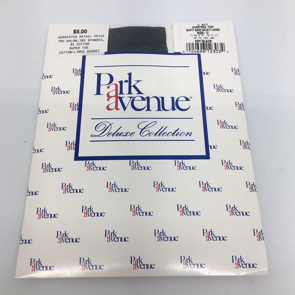 VTG Park Avenue Deluxe Collection Control Top Pantyhose Off Black C 5’6″ – 5’11”