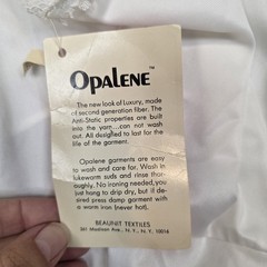 Vintage Opalene White Slip Dress Size 44 NOS Lace Trim Measures 38 Ptp 36in Long
