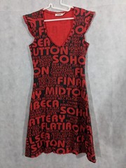 Moschino Jeans Vintage 90s NYC Neighborhods Graphic Dress US 8
