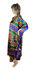 Vintage 1980s Winlar Baroque Short Sleeve Satin Kaftan House Dress One Size