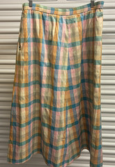 Leo Narducci California Design Vintage Multicolor Silk skirt Size 18 Plaid