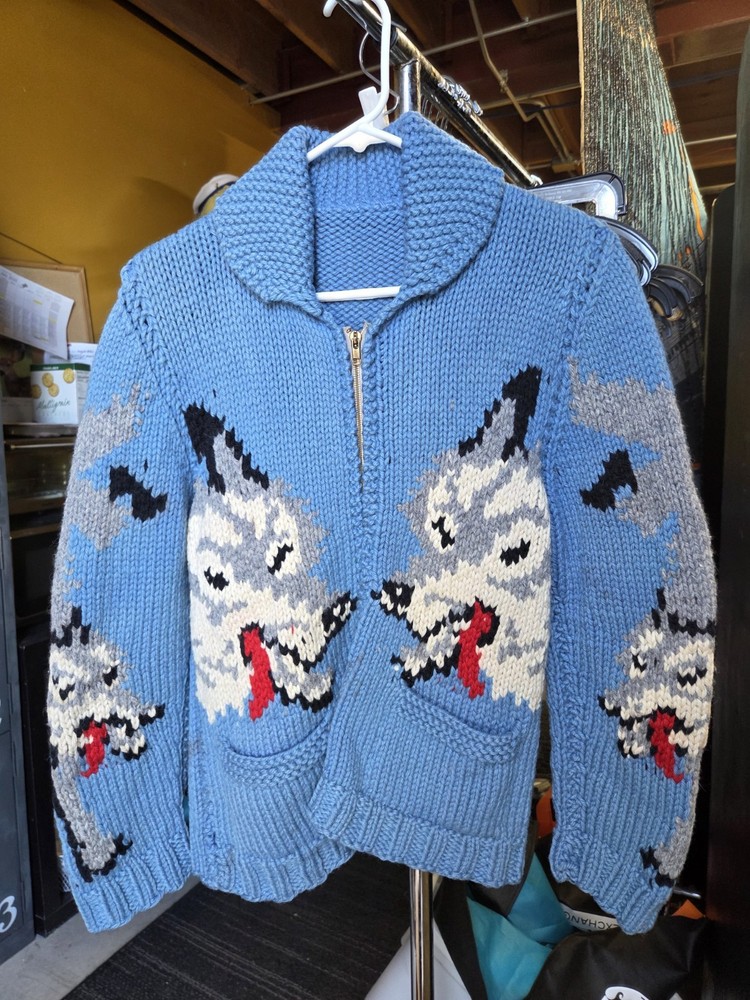 Rare Vintage Wool Wolf Sweater Mary Maxim?